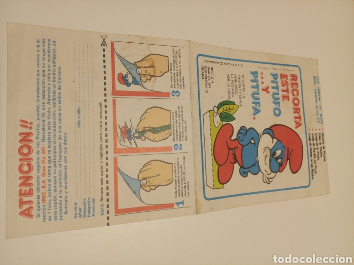 Coleccionismo recortables: Calca Pitufos - Foto 2