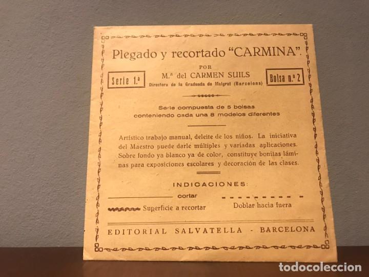 ANTIGUOS SOBRES DE PLEGADO Y RECORTADO ” CARMINA ” AÑOS 50 - Mª DEL CARMEN SUILS - BARCELONA (Coleccionismo - Otros recortables)