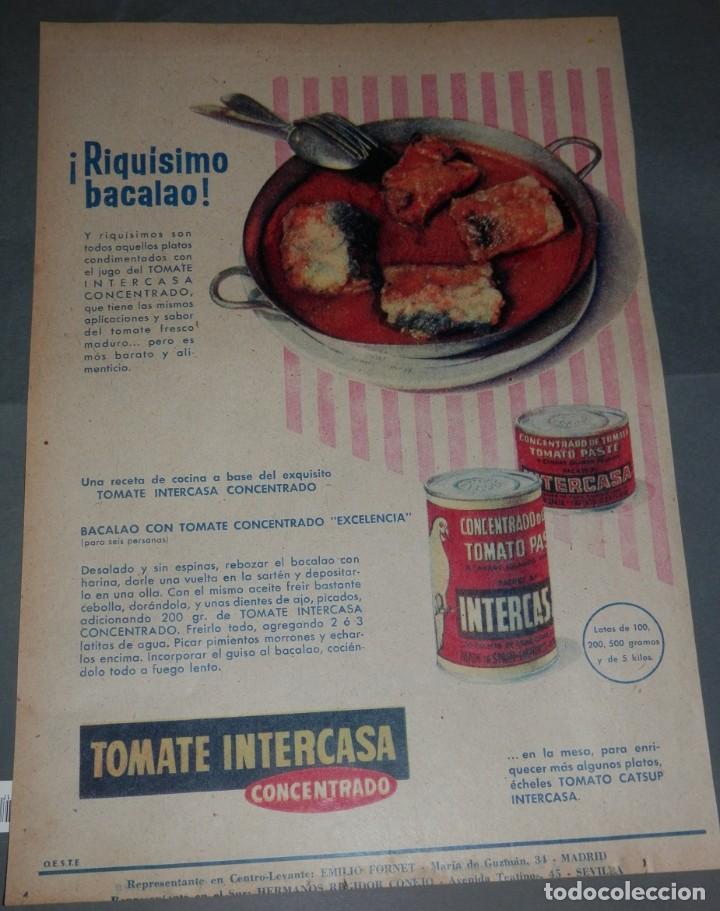 Coleccionismo recortables: HOJA COM PUBLICIDAD DE LA MARCA DEL TOMATE INTERCASA - Foto 1