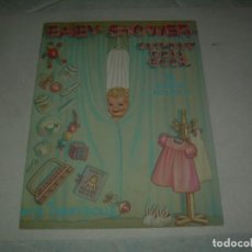 Coleccionismo Recortables: MUÑECA RECORTABLE BABY SHOWER PAPER DOLL BY QUEEN HOLDEN. MERRIMACK 1985. 7 NIÑOS CUADERNO TROQUELAD. Lote 331880828