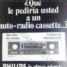 Coleccionismo Recortables: ANTIGUA PUBLICIDAD CLIPPING PHILIPS AUTO STEREOS ESPANA 1972. Lote 340047898