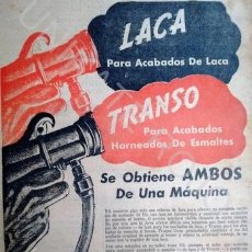 Coleccionismo Recortables: MUY ANTIGUA PUBLICIDAD CLIPPING ARCO LACA HORNEADA AUTO 1940. Lote 340054623