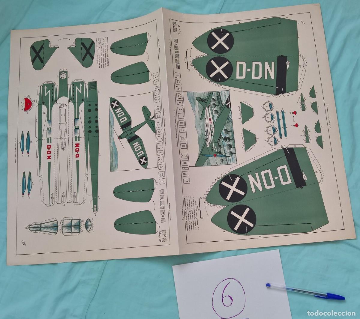 Coleccionismo recortables: Avion de Bombardeo Heinkel HE 70 Blitz,Rayo..Legion Condor..Aleman.gran recortable Guerra Civil.06