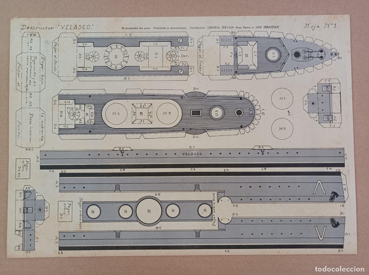 Coleccionismo recortables: RECORTABLE DESTRUCTOR VELASCO - Foto 10