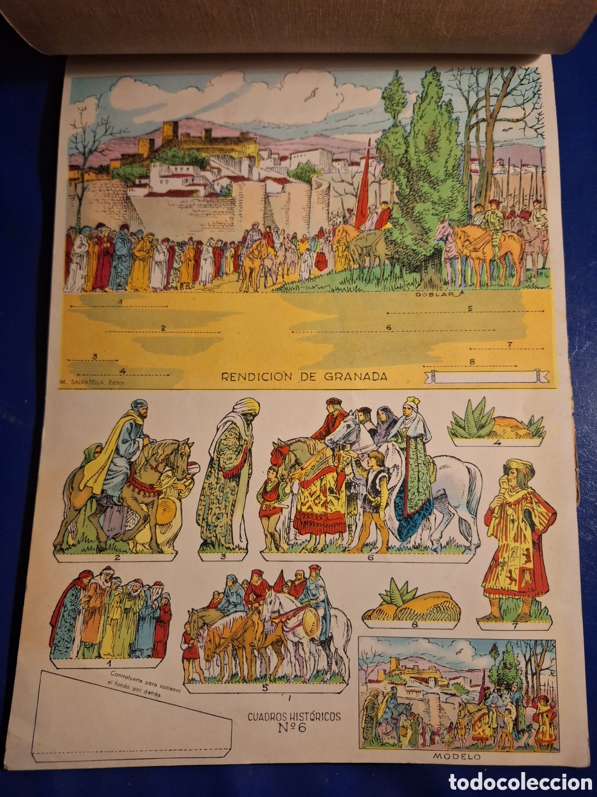 Coleccionismo Recortables: RECORTABLES CUADROS HISTORICOS N&deg; 6 RENDICION DE GRANADA LAMINA EDITORIAL MIGUEL A. SALVATELLA 1964