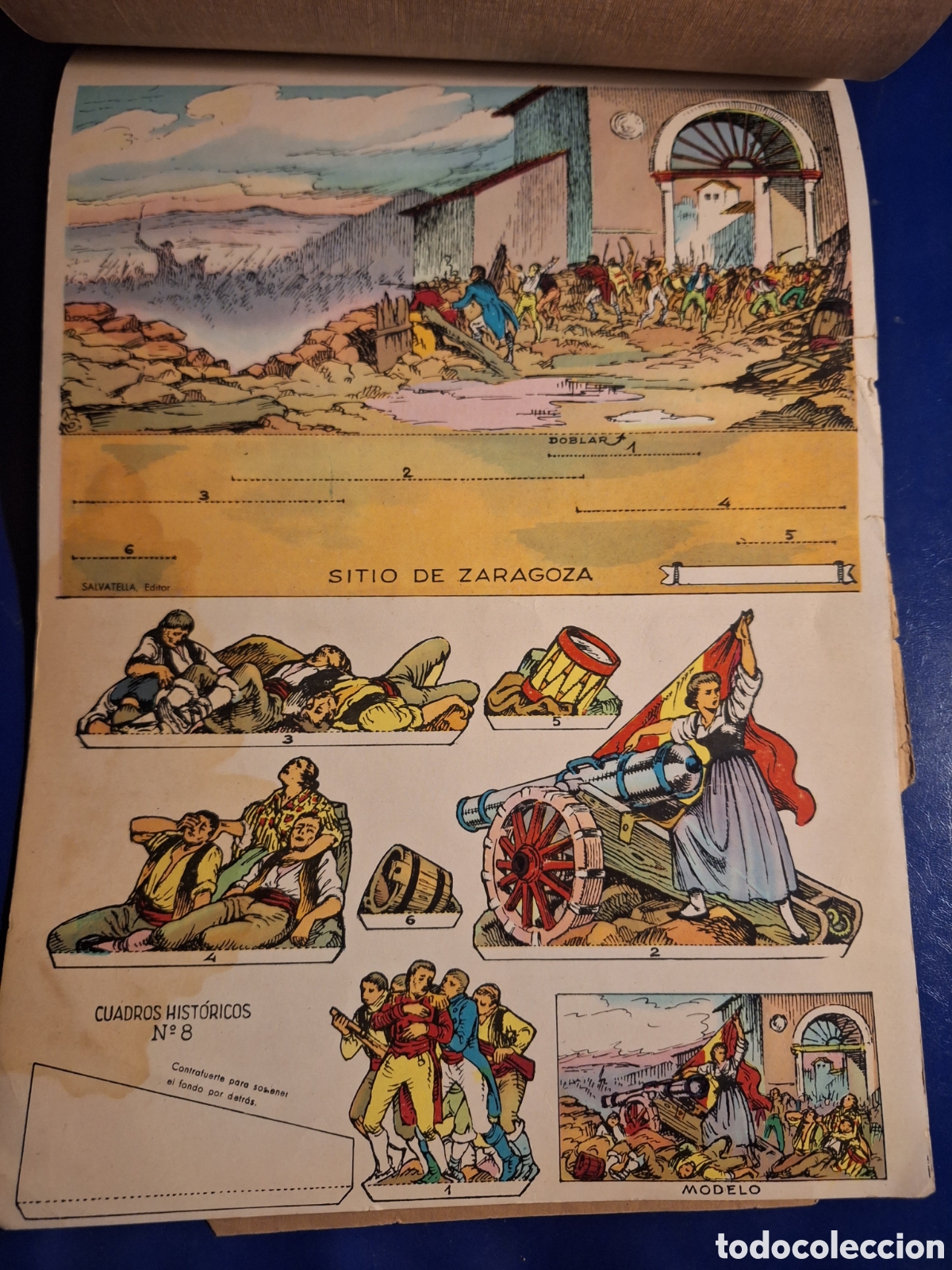 Coleccionismo Recortables: RECORTABLES CUADROS HISTORICOS N&deg; 8 SITIO DE ZARAGOZA LAMINA EDITORIAL MIGUEL A. SALVATELLA 1964