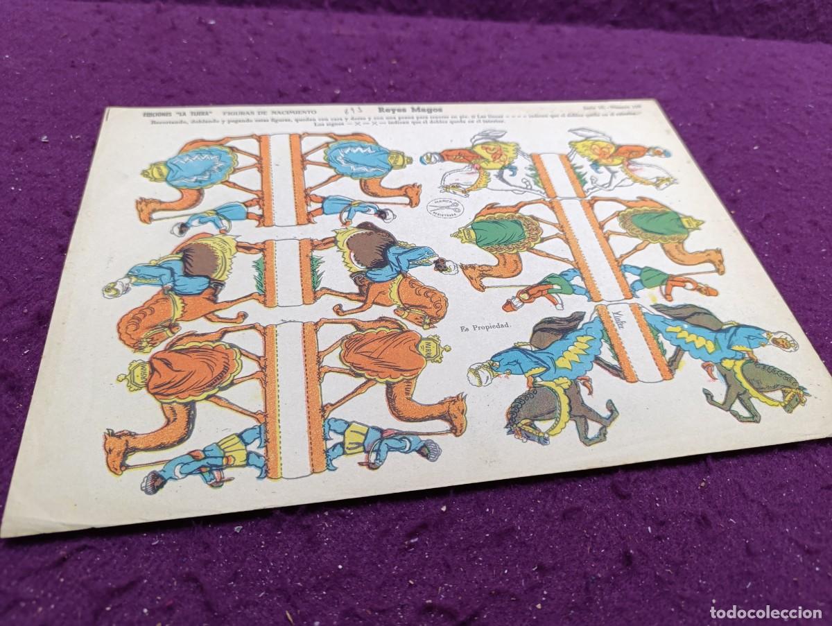 Coleccionismo Recortables: Antigua Hoja de Recortables, Reyes Magos, La Tijera, unos 33 x 23 cms.