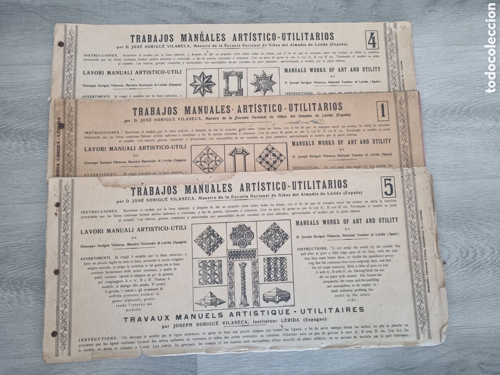 Coleccionismo Recortables: Trabajos manuales art&iacute;sticos utilitarios Lleida Jorge Sorigue