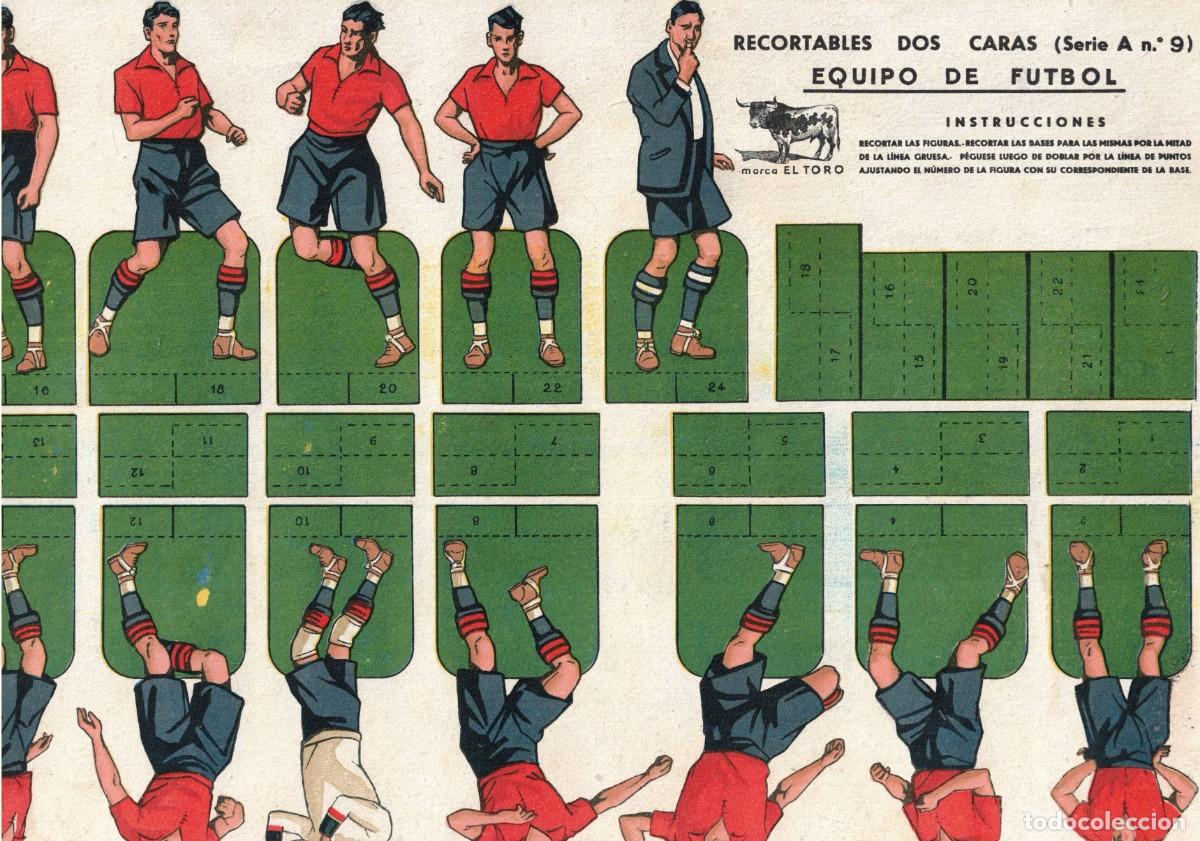 Coleccionismo Recortables: Recortable Patri&oacute;tico Original - EQUIPO DE FUTBOL - RECORTABLES EL TORO 2 CARAS SERIE A N&Uacute;M. 9