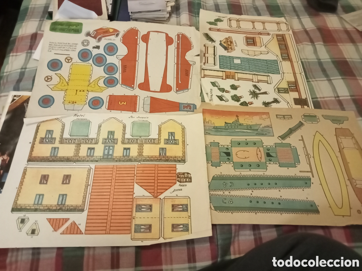 Coleccionismo Recortables: 4 laminas de recortables antiguos