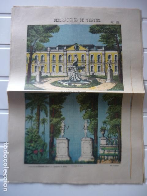 Coleccionismo Recortables: RECORTABLE DECORACIONES DE TEATRO JARDIN SUCESORES DE HERNANDO MADRID 32 X 44 CM