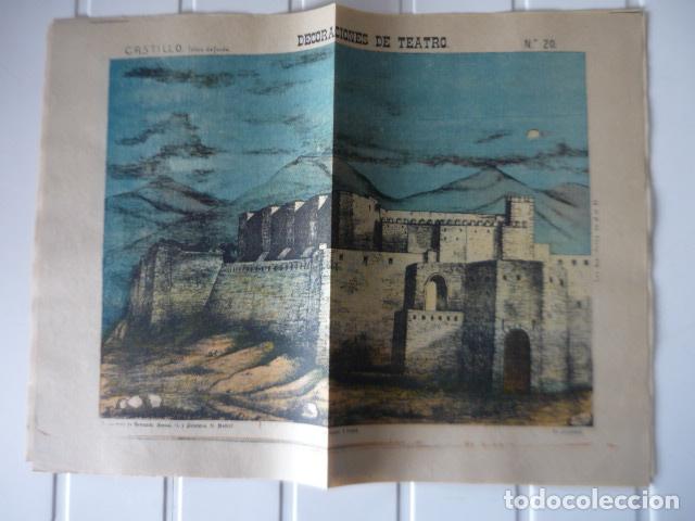 Coleccionismo Recortables: RECORTABLE DECORACIONES DE TEATRO CASTILLO TELON DE FONDO SUCESORES DE HERNANDO MADRID 32 X 44 CM