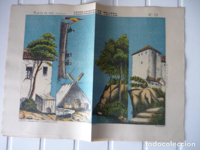 Coleccionismo Recortables: RECORTABLE DECORACIONES DE TEATRO PUERTO DE MAR SUCESORES DE HERNANDO MADRID 32 X 44 CM