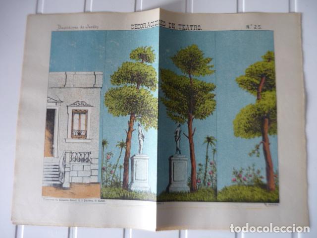 Coleccionismo Recortables: RECORTABLE DECORACIONES DE TEATRO BASTIDORES DE JARDIN SUCESORES DE HERNANDO MADRID 32 X 44 CM