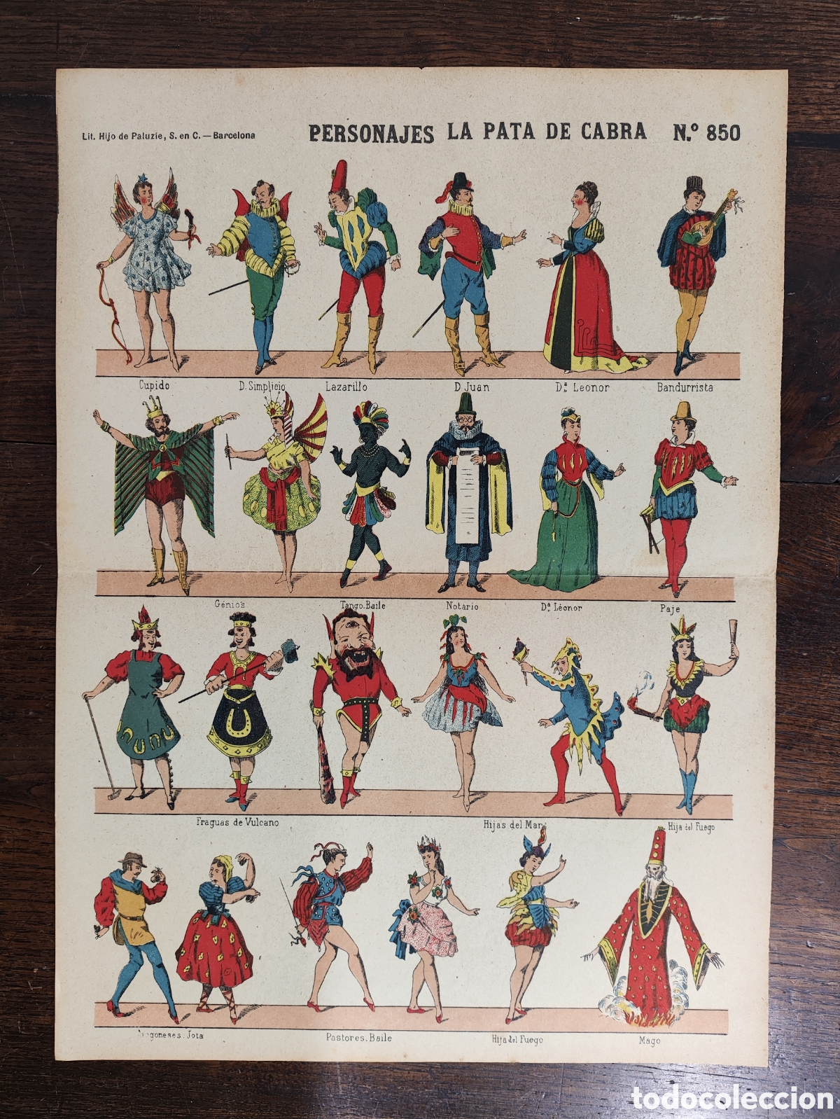 Coleccionismo Recortables: ANTIGUO RECORTABLE DE PALUZIE - PERSONAJES LA PATA DE CABRA 850