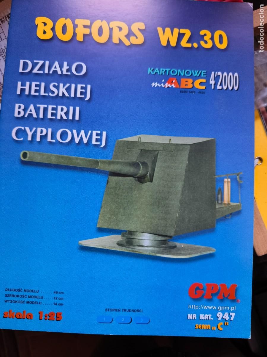 Coleccionismo Recortables: Bofors wz.30. Recortable. GPM