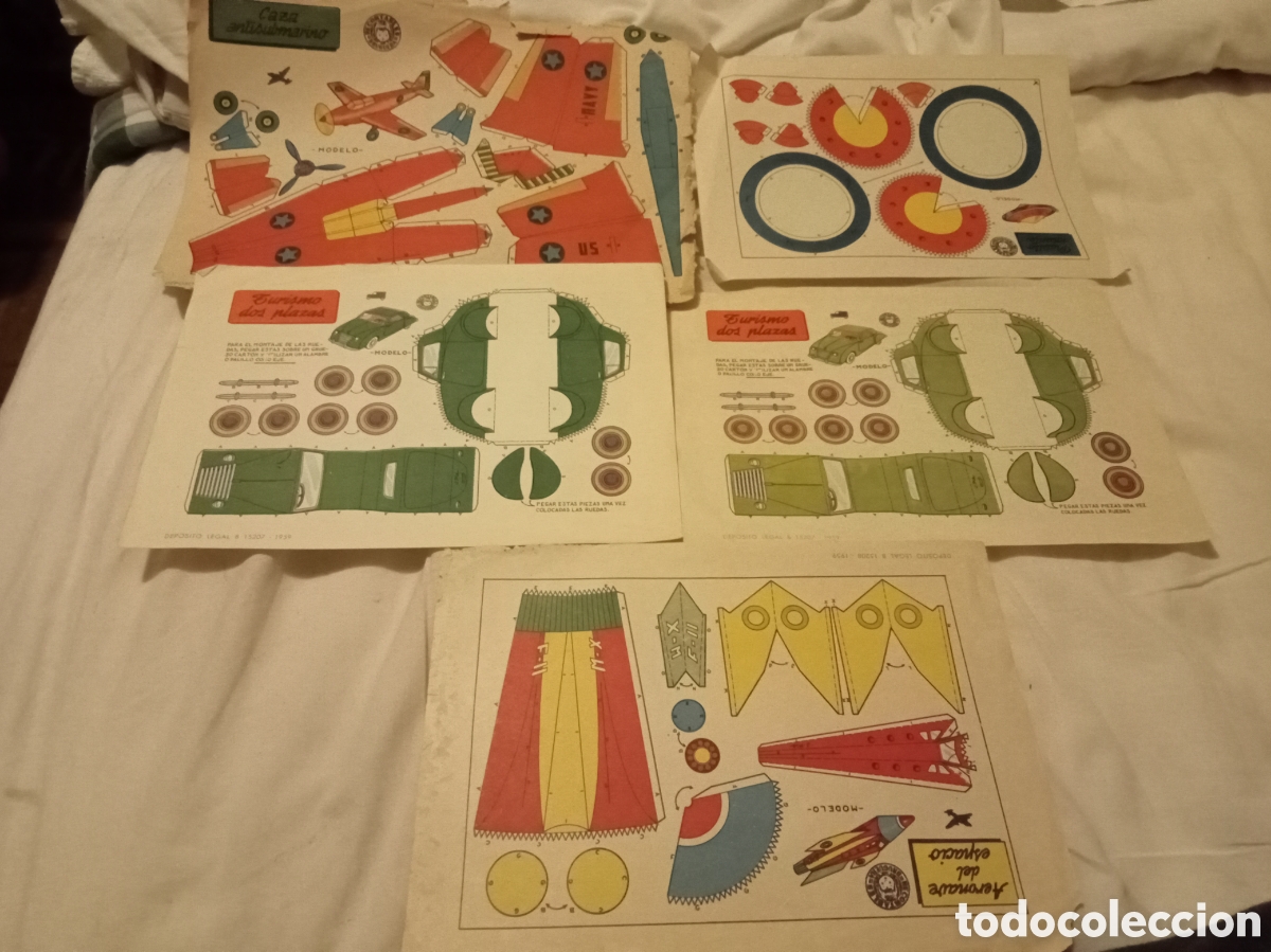 Coleccionismo Recortables: 5 laminas de recortables