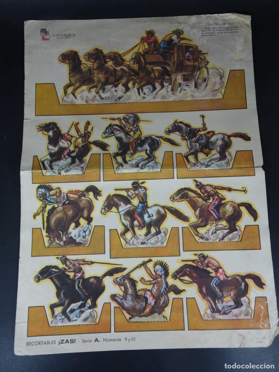 Coleccionismo recortables: RECORTABLES ZAS, SERIE A , 1 HOJA RECORTABLES, OESTE AMERICANO ,INDIOS Y VAQUEROS, VER FOTOS