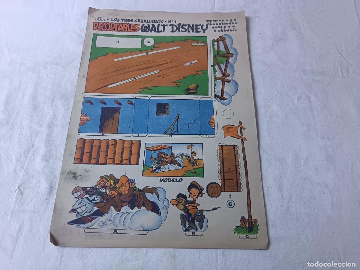 Coleccionismo recortables: Antigua Hoja de Recortables Walt Disney, Los Tres Caballeros, n&ordm; 1, Ed. Villar