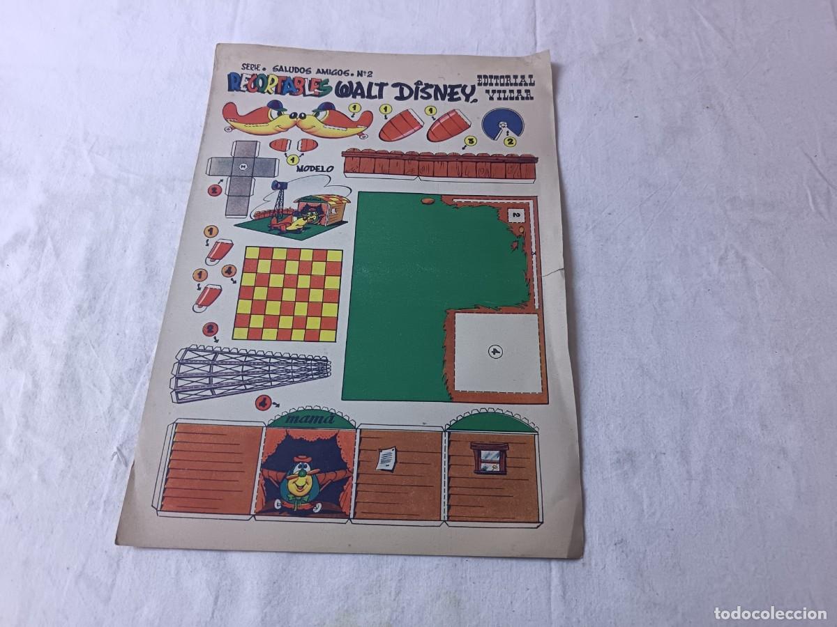 Coleccionismo recortables: Antigua Hoja de Recortables Walt Disney, Saludos Amigos, n&ordm; 2, Ed. Villar