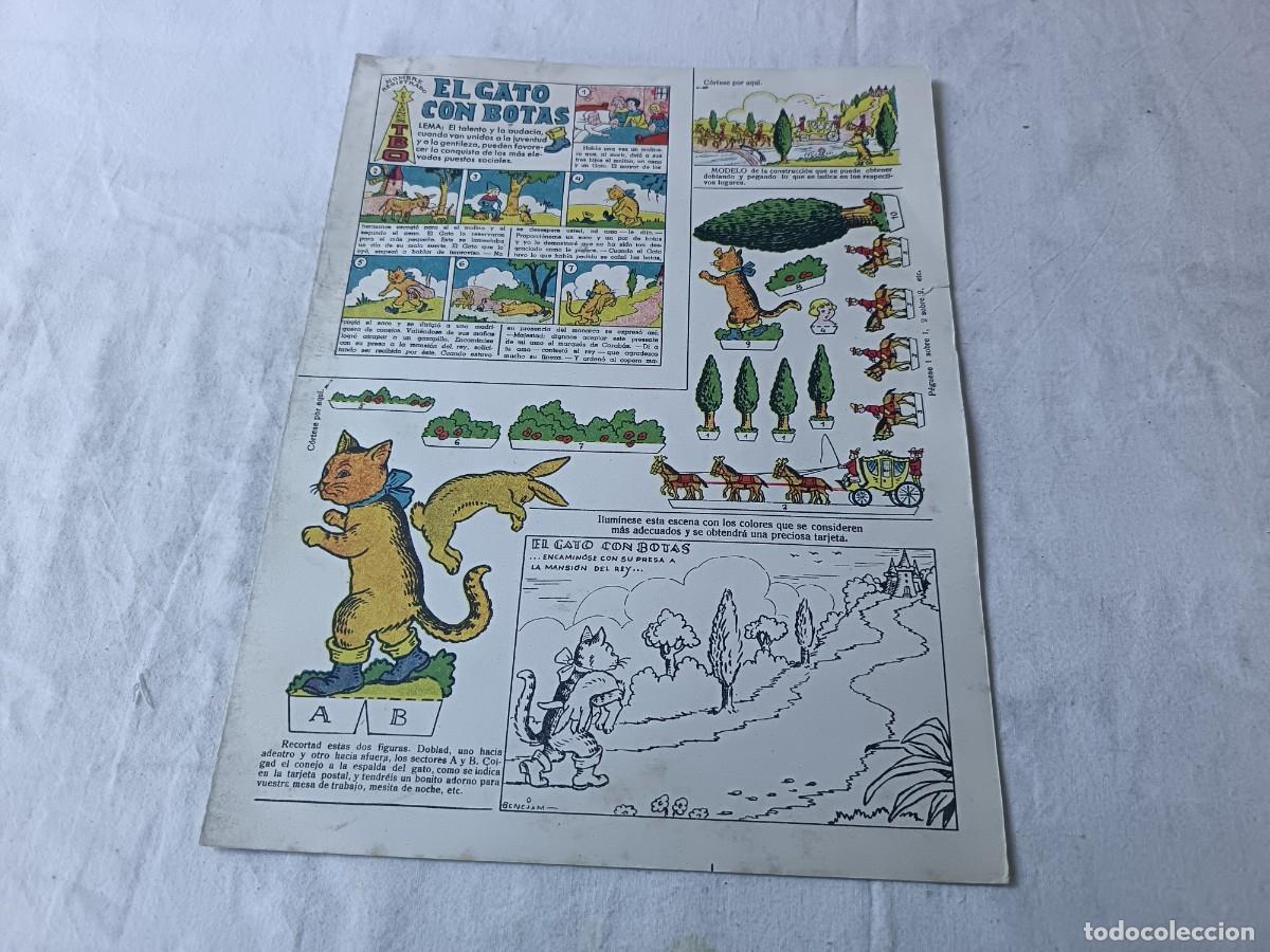 Coleccionismo recortables: Antigua Hoja con Recortables, El Gato con Botas, ed. TBO, Colecci&oacute;n Magister