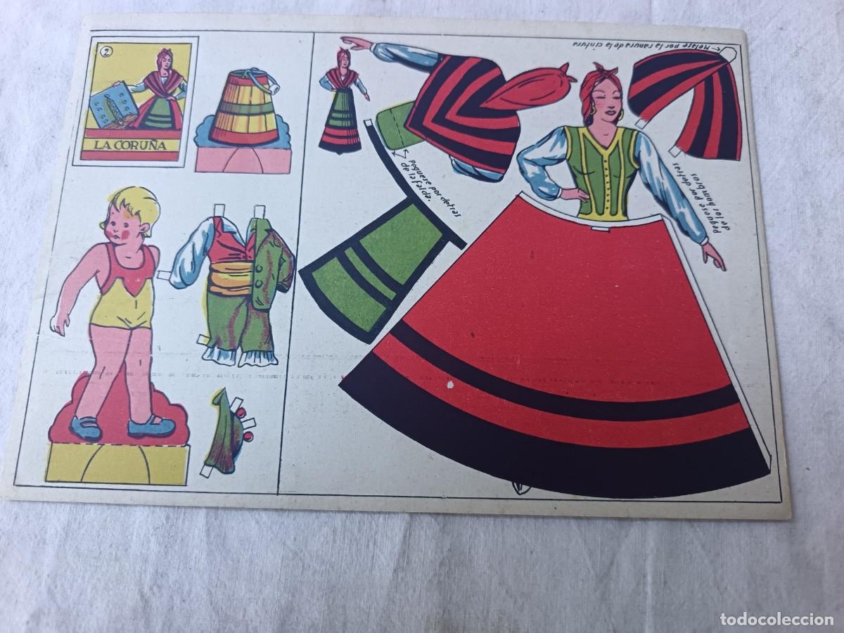 Coleccionismo recortables: Antigua Hoja de Recortable, La Coru&ntilde;a, Traje Popular
