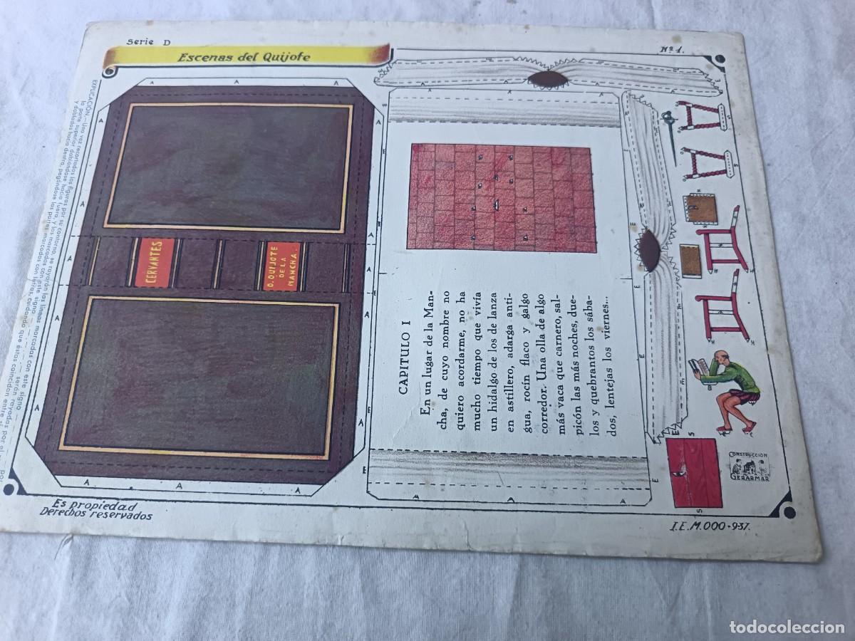 Coleccionismo recortables: Raro, Antiguo Recortable, Escenas del Quijote, Construcci&oacute;n Gerarmar, serie D, n&ordm; 1