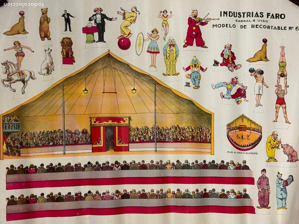 Coleccionismo recortables: CIRCO PAYASOS MAGIA EQUILIBRISMO ANIMALES ETC - INDUSTRIAS FARO - RECORTABLE ANTIGUO -VER FOTOS