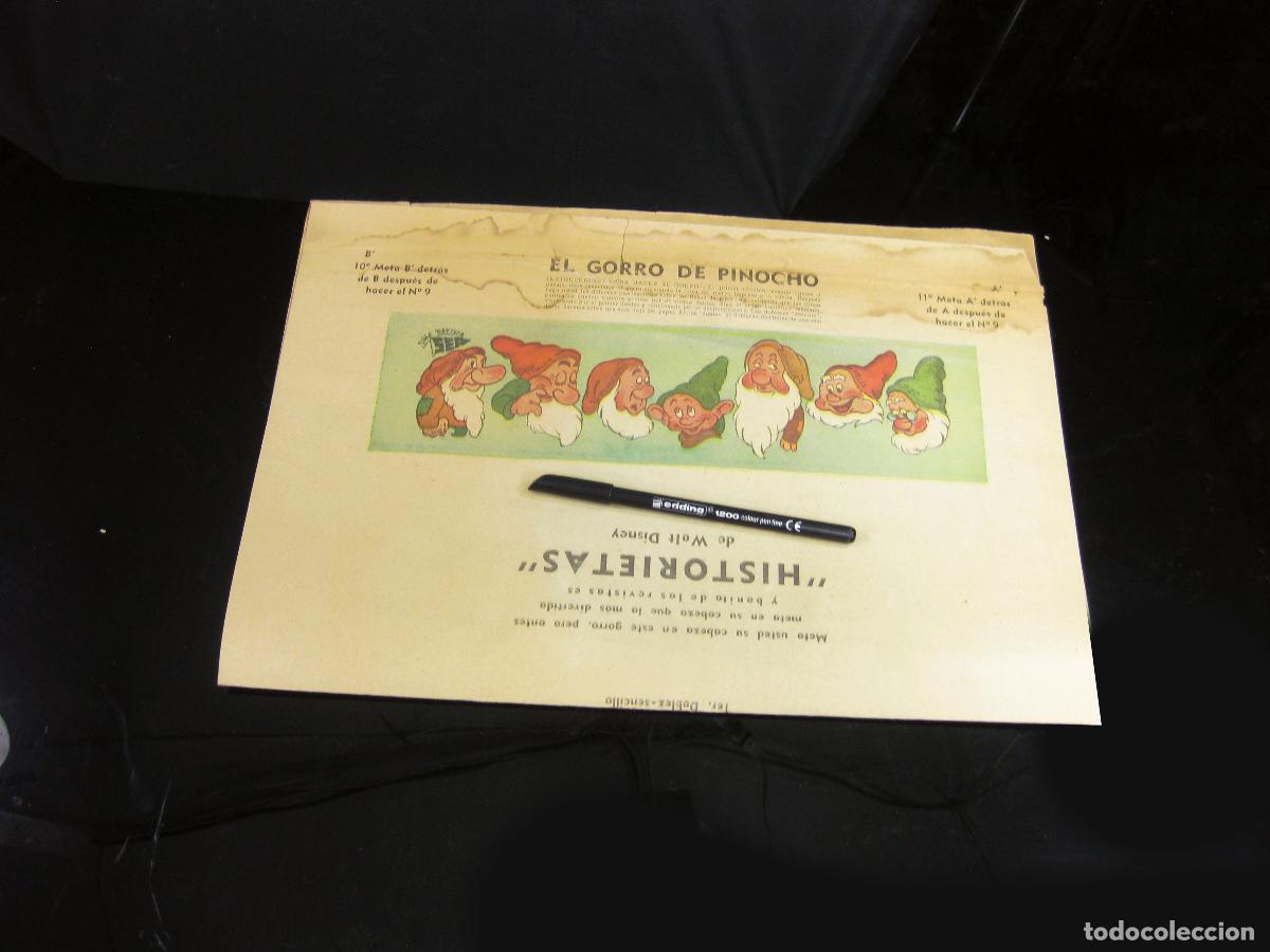 Coleccionismo recortables: RECORTABLE DE EL GORRO DE PINOCHO. UN REGALO DE WALT DISNEY. REVISTA HISTORIETAS Y CUENTOS