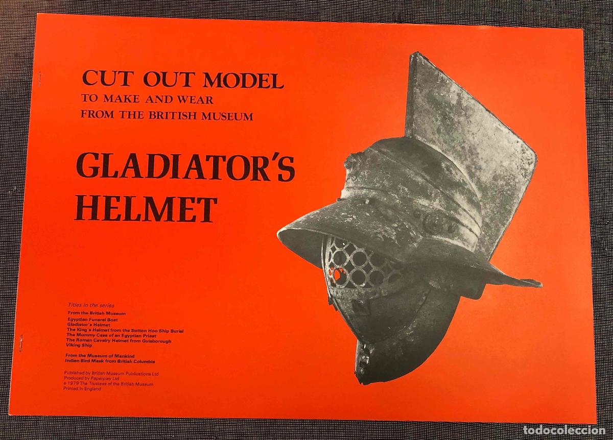 Coleccionismo recortables: RECORTABLE CASCO DE GLADIADOR. GLADIATOR'S HELMET. BRITISH MUSEUM 1979