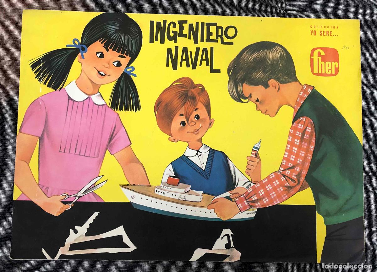 Coleccionismo recortables: RECORTABLE COLECCION YO SERE... INGENIERO NAVAL. SAVANNAH Y BARCO DE CARGA. EDITORIAL FHER, BILBAO
