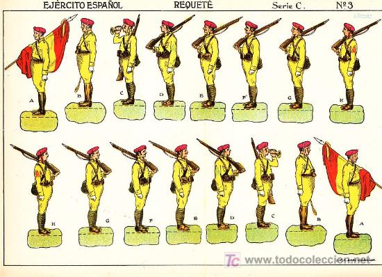 Coleccionismo recortables: RECORTABLE EJERCITO ESPA&Ntilde;OL REQUETE SERIE C N&ordm; 3 - Foto 1