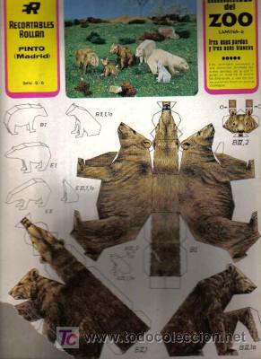 Coleccionismo recortables: RECORTABLE ROLLAN ANIMALES DEL ZOO - Foto 1
