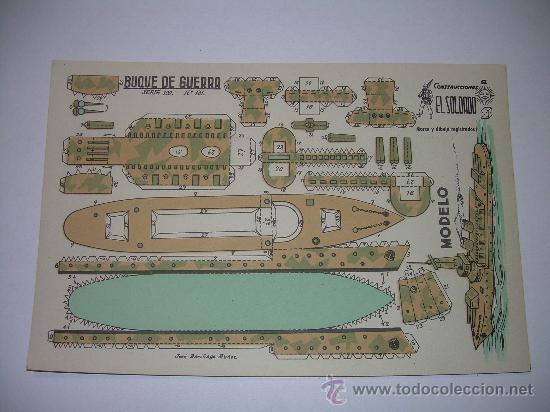 Coleccionismo recortables: ANTIGUO RECORTABLE BUQUE DE GUERRA - Foto 1