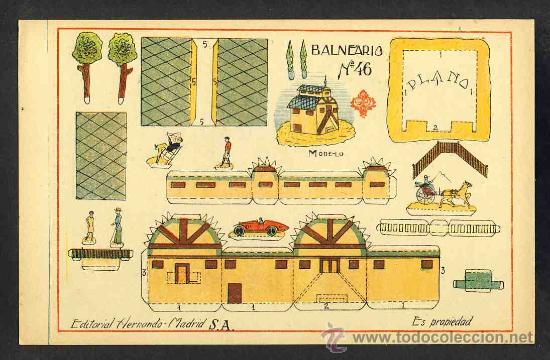 Coleccionismo recortables: Recortable de construcciones: Balneario (Ed.Hernando num.46) - Foto 1
