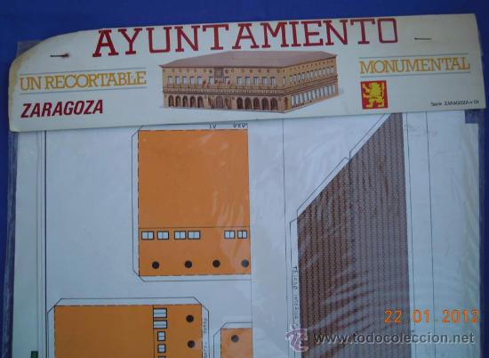 Coleccionismo recortables: Recortable ayuntamiento de Zaragoza - Foto 2