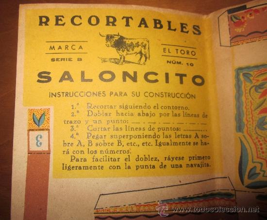 Coleccionismo recortables: RECORTABLE SALONCITO,EL TORO - Foto 2