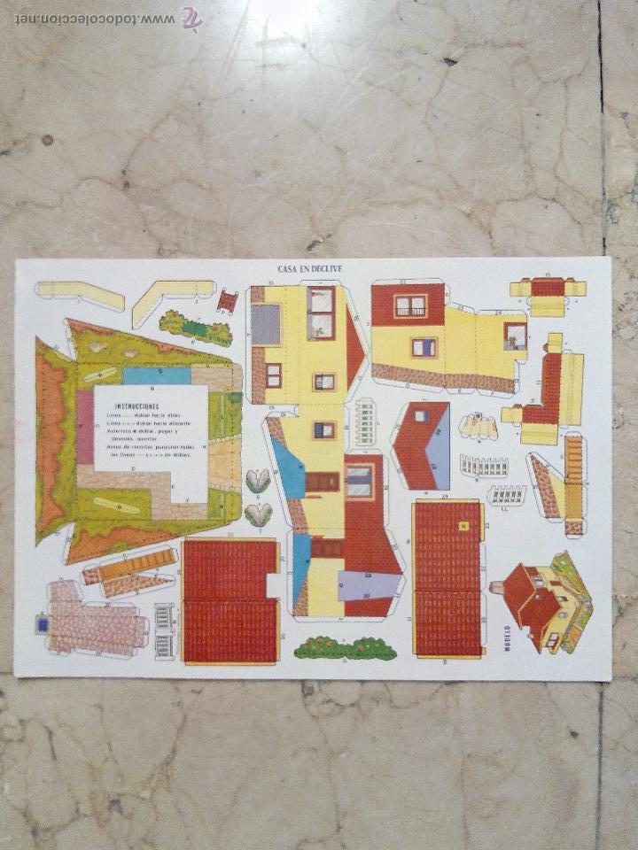 Coleccionismo recortables: RECORTABLE CASA EN DECLIVE - PARA CONSTRUIR - DE LOS A&Ntilde;OS 70. - Foto 1