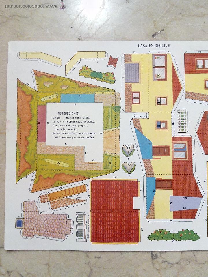 Coleccionismo recortables: RECORTABLE CASA EN DECLIVE - PARA CONSTRUIR - DE LOS A&Ntilde;OS 70. - Foto 2