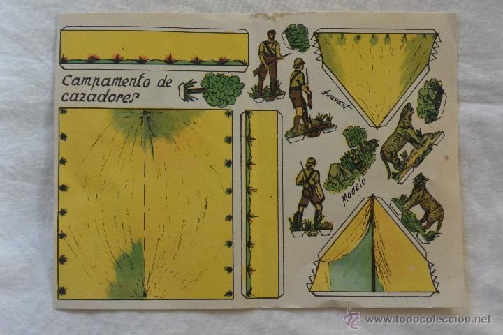 Coleccionismo recortables: RECORTABLE PAPEL CAMPAMENTO DE CAZADORES - Foto 1