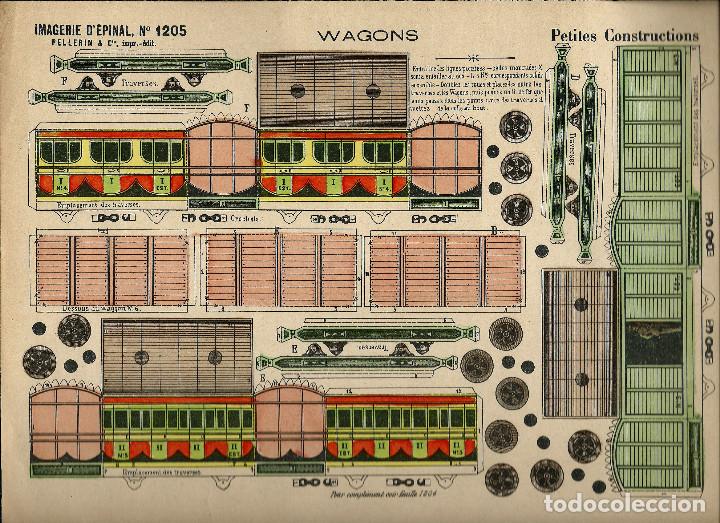 Coleccionismo recortables: Recortable. Petites Constructions. Wagons. Imagerie dEpinal. N&ordm;1205 - Foto 1
