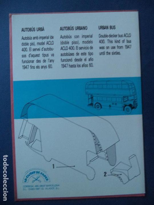Coleccionismo recortables: LA CIUTAT DE PAPER.AUTOBUS URBA - Foto 2