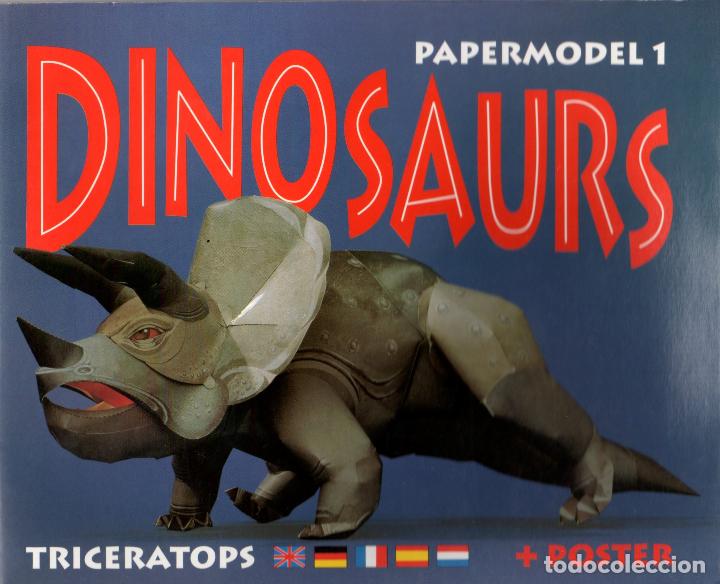 Coleccionismo recortables: RECORTABLE DINOSAURIOS. EL TRICERATOPS. 1989 - Foto 1