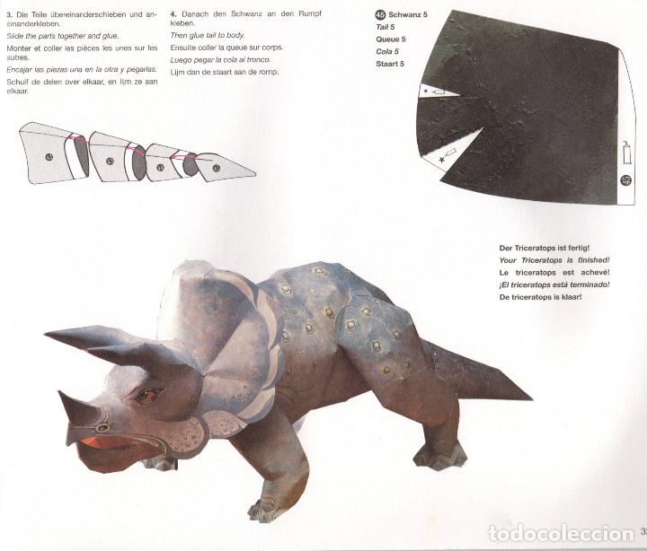 Coleccionismo recortables: RECORTABLE DINOSAURIOS. EL TRICERATOPS. 1989 - Foto 2