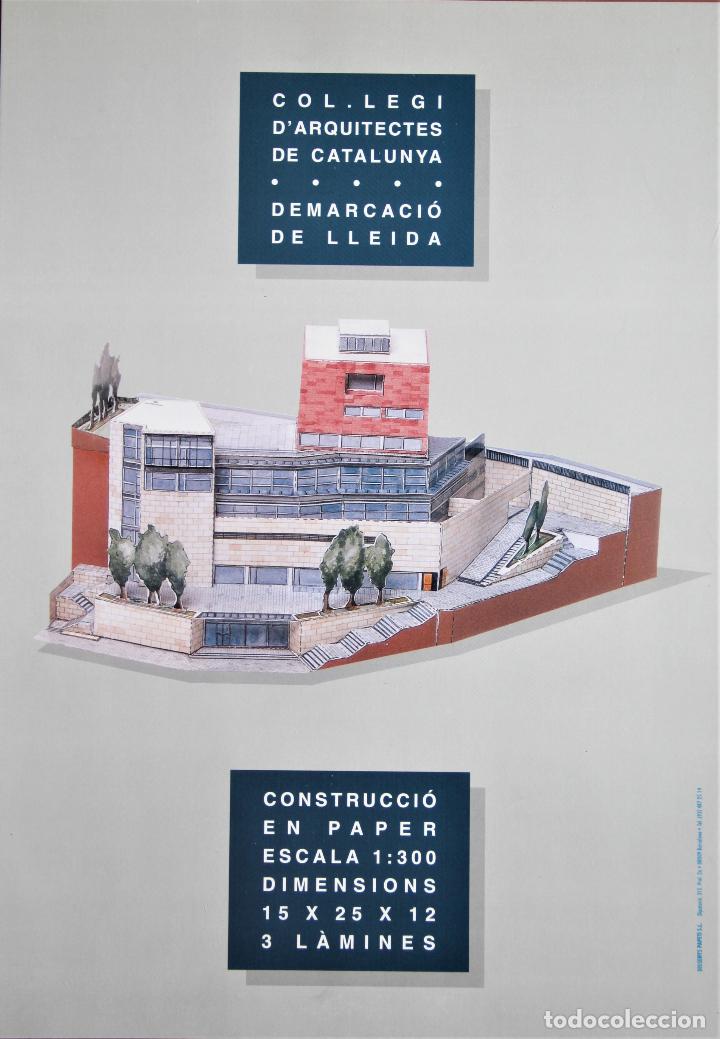 Coleccionismo recortables: RECORTABLE EDIFICIO DEL COLEGIO DE ARQUITECTOS DE LERIDA. 1996 - Foto 2