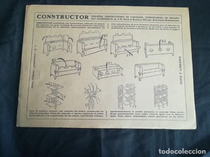 Coleccionismo recortables: CONSTRUCTOR SEIX & BARRAL SOFA Y LIBRERIA - Foto 2
