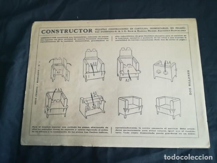 Coleccionismo recortables: CONSTRUCTOR SEIX & BARRAL DOS SILLONES - Foto 2