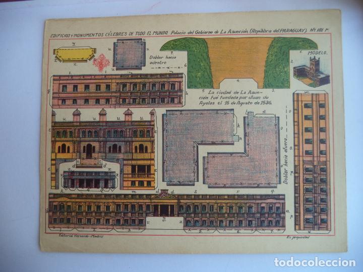 Coleccionismo recortables: HERNANDO N&ordm; 181 M PALACIO DEL GOBIERNO DE LA ASUNCION REPUBLICA DEL PARAGUAY.EDIFICIOS Y MONUMENTOS - Foto 1