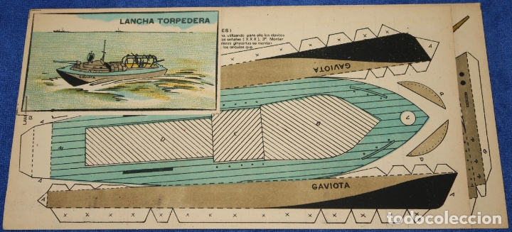 Coleccionismo recortables: Recortable - Lancha Torpedera - Ediciones TBO - Foto 1