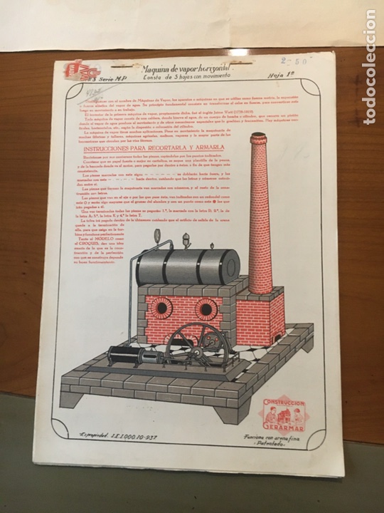 Coleccionismo recortables: maquina vapor horizontal. gerarmar - Foto 1